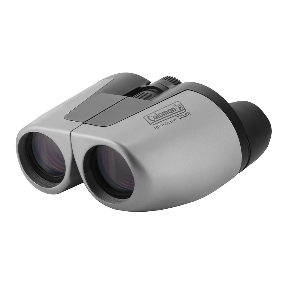 Coleman 10-30x25 Compact Zoom Binoculars, Silver