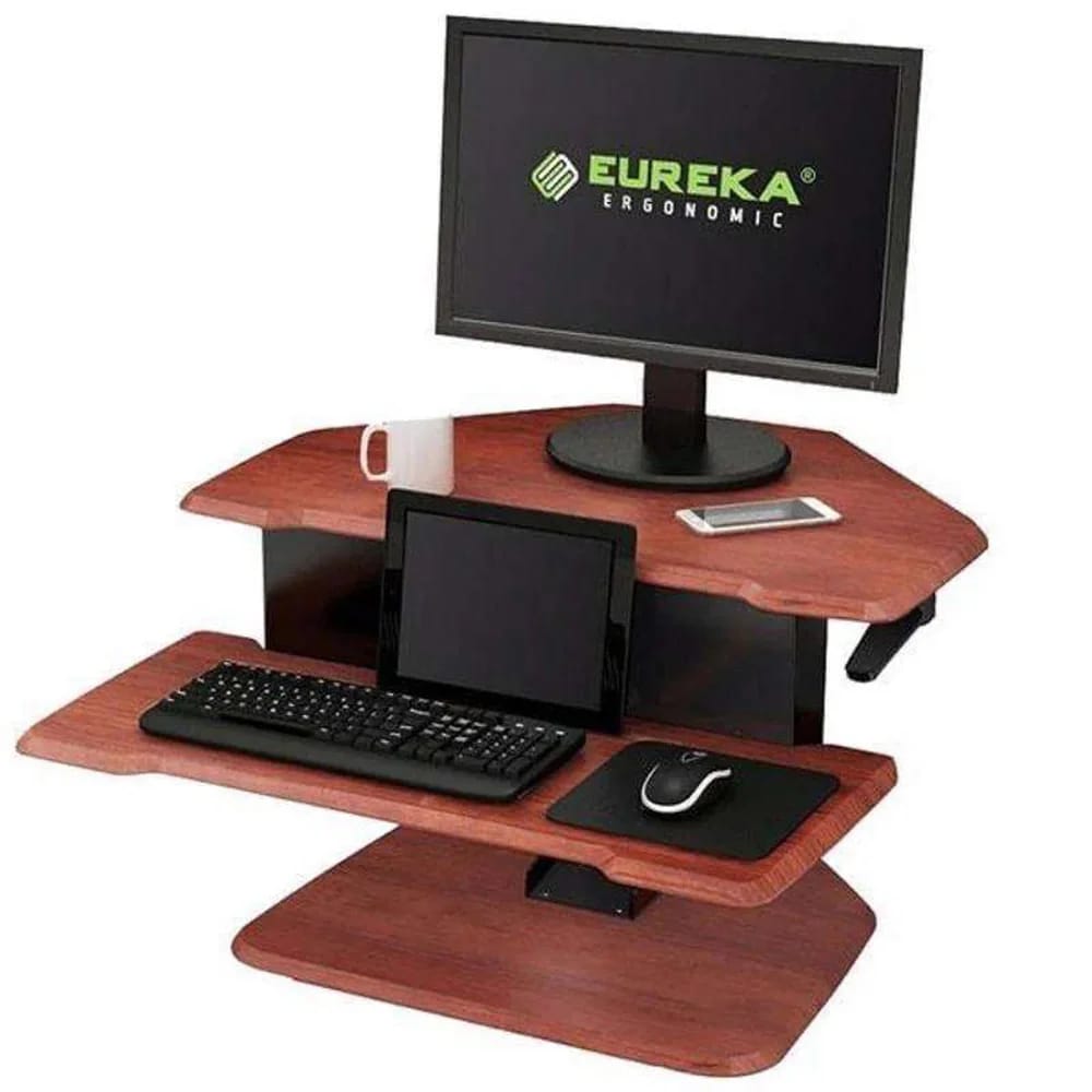 Eureka Ergonomic Adjustable Standing Desk, Cherry