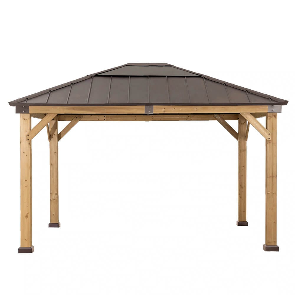 Douglas 11' x 13' Cedar Framed Gazebo with Steel & Polycarbonate Hip Roof Hardtop