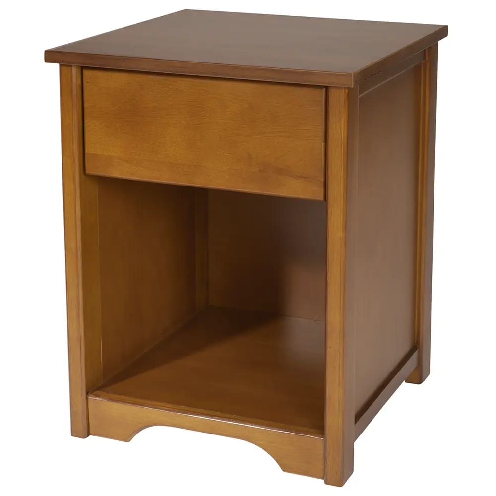 Quality Commercial Nightstand with Drawer, Chestnut