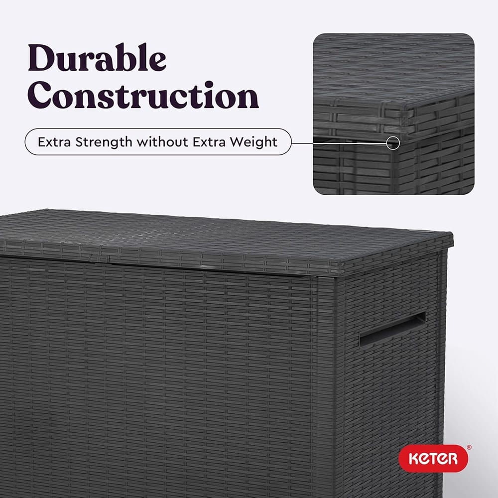 Keter XXL 230 Gallon Resin Outdoor Deck Box, Gray