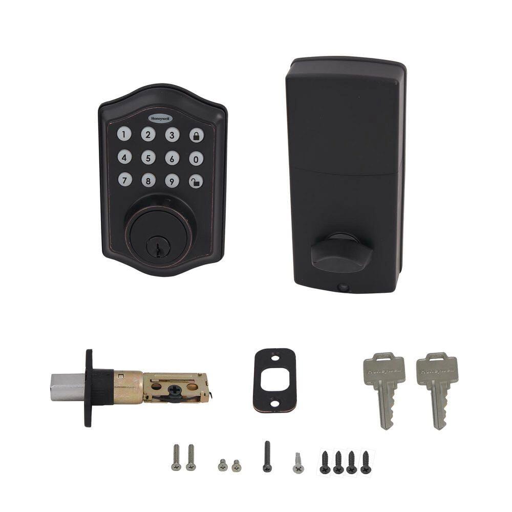 Honeywell Single Cylinder Deadbolt Lock with Electronic Keypad, Oil Rubbed Bronze