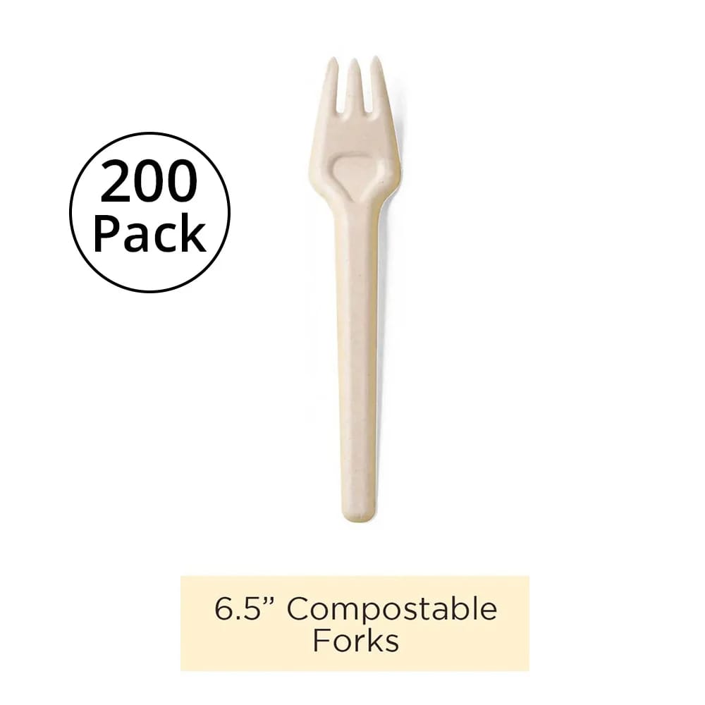 6.5" Renewable Fiber Paper Forks, 200 Count