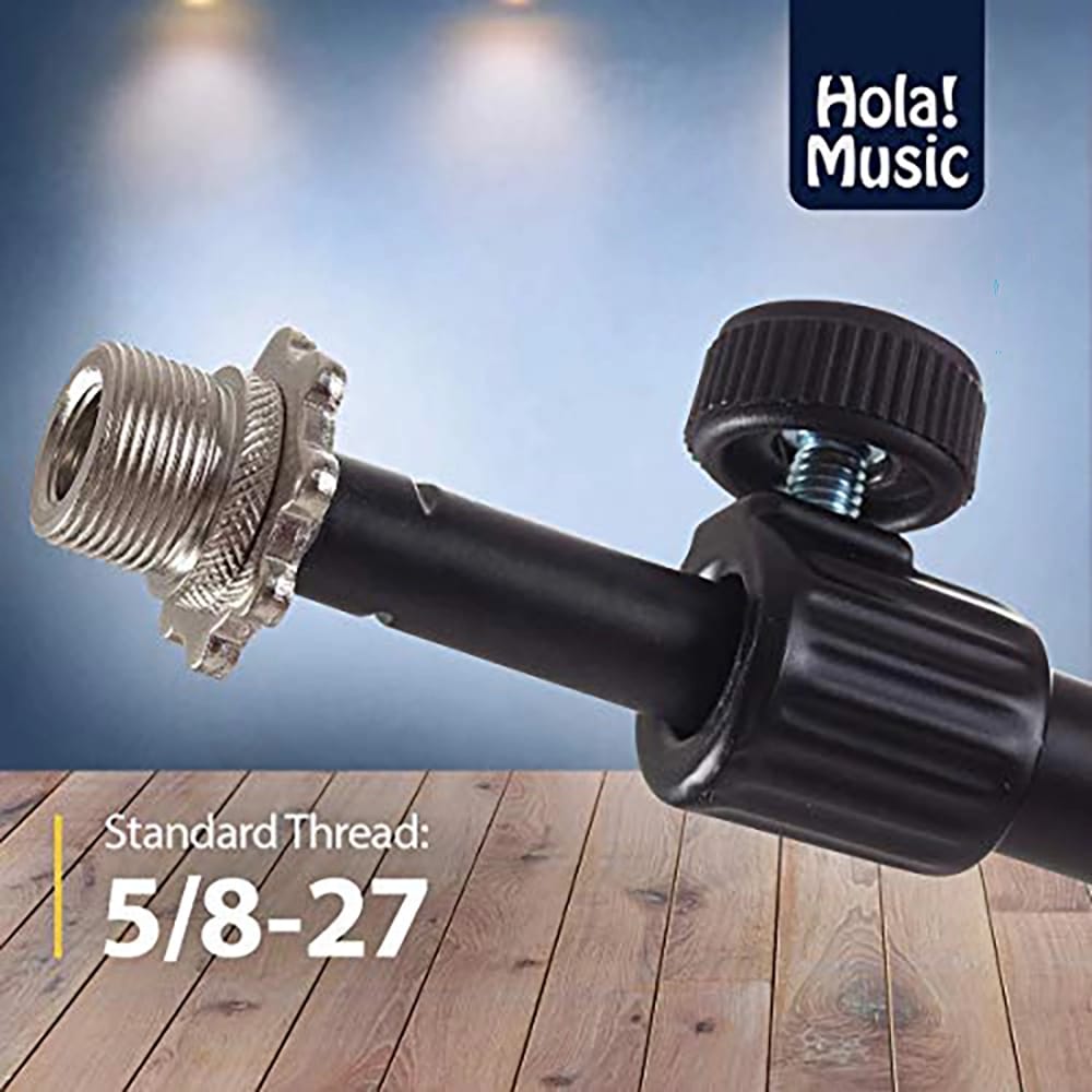 Hola! Music Mic Stand with Adjustable Height, Black