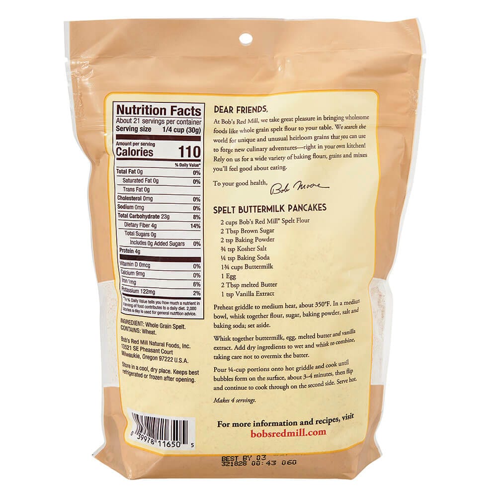 Bob's Red Mill Stone Ground Spelt Flour, 22 oz