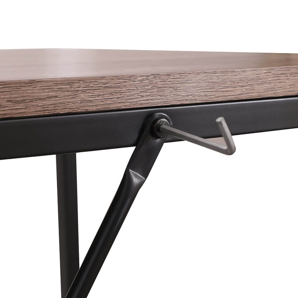 55" Modern Office Desk, Oak Gray/Black