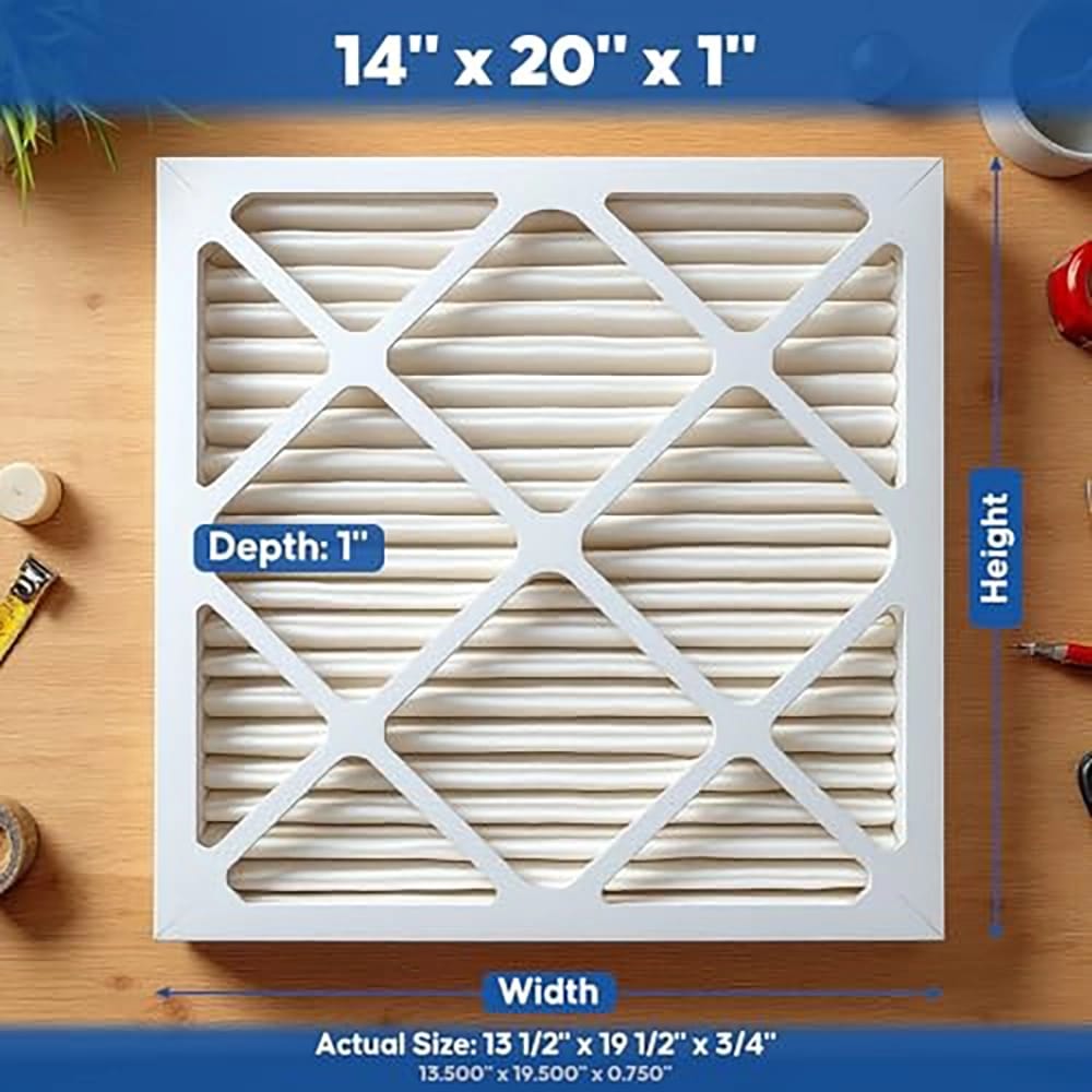 EcoAire 14" x 20" x 1" MERV 11 Pleated Air Filter, 3 Pack