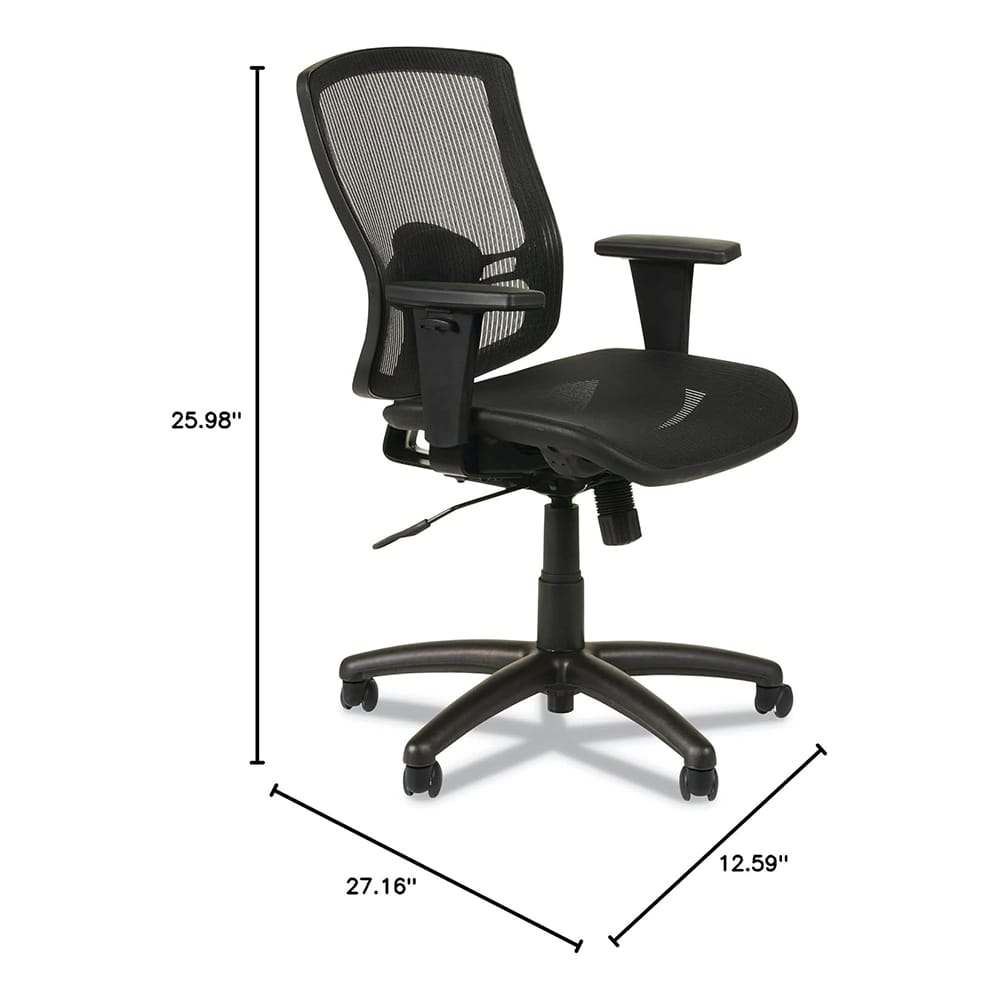 Alera Etros Series Mesh Mid-Back Synchro Tilt Chair, Black