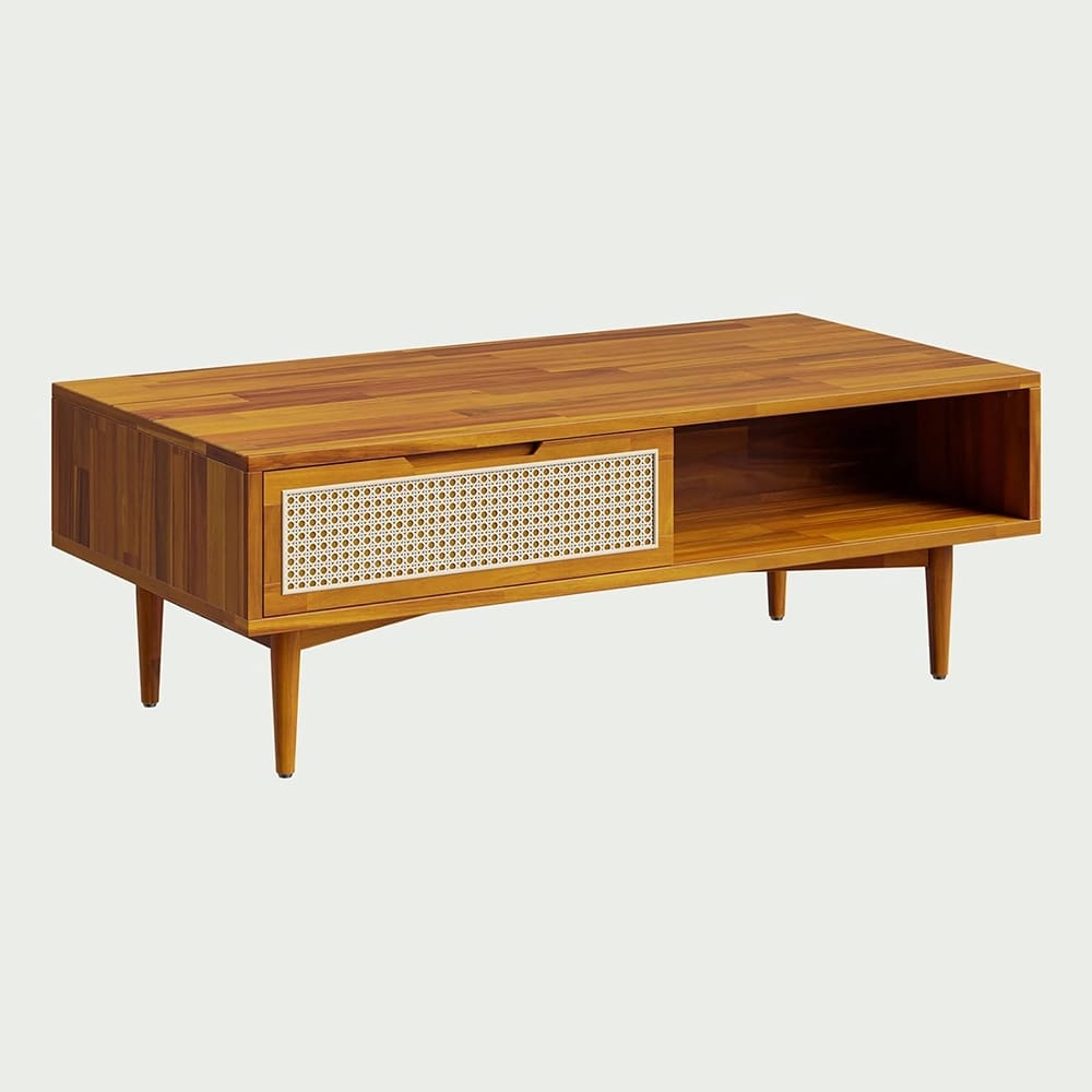 Bme Oliver Solid Wood Coffee Table, Caramel