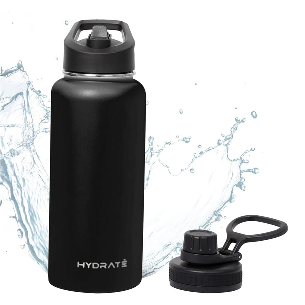 HYDRATE 32 oz Water Bottle, Black