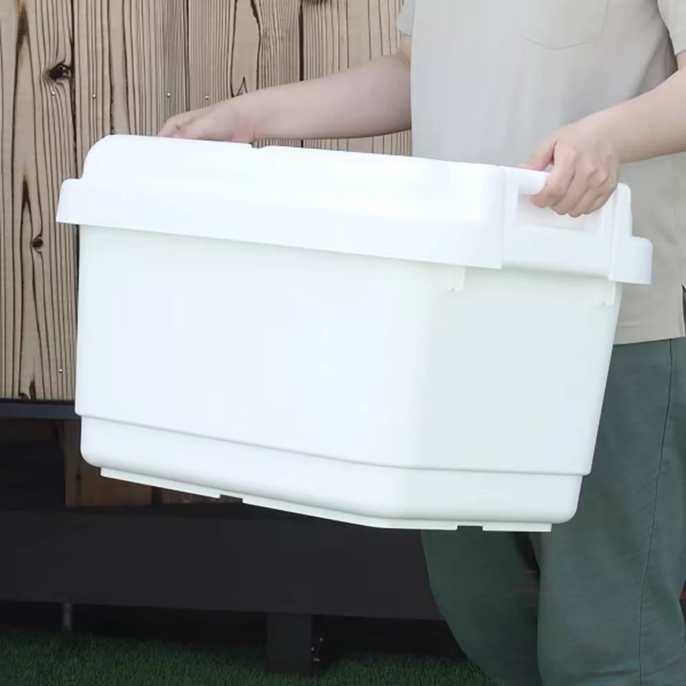 JEJ Astage 14 Gallon Heavy-Duty Sturdy Tote Box, White