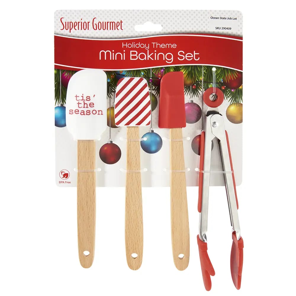 Superior Gourmet Holiday Theme Mini Baking Set, 4 Piece