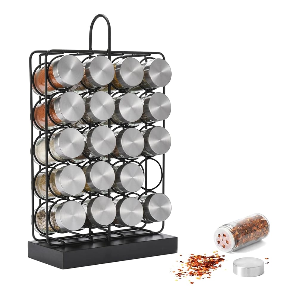 2LB Depot 5-Tier Spice Rack Organizer, Black/Black