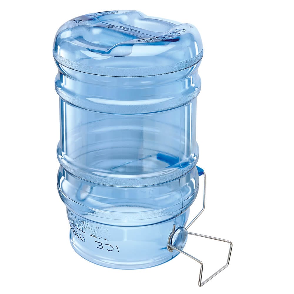 San Jamar Saf-T Ice Tote with 6 Gallon Capacity, Clear Blue