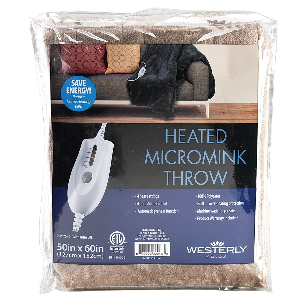 Westerly Heated Micromink Throw Blanket