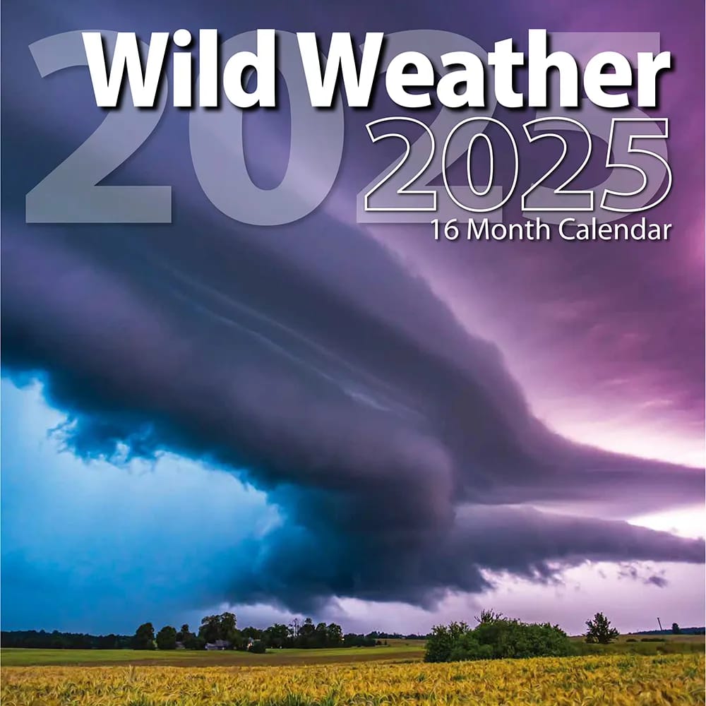 2025 Wild Weather Themed 16 Month Wall Calendar, 12"