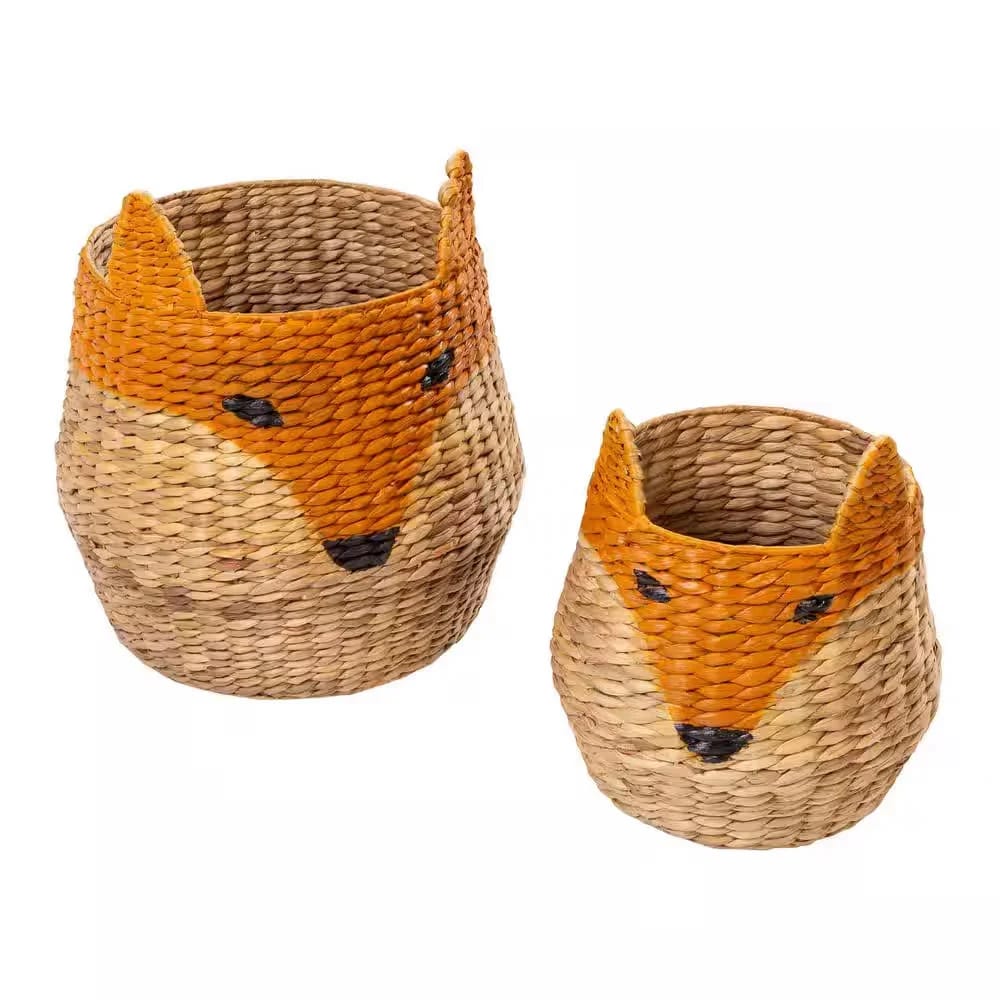 Honey-Can-Do Hyacinth Fox Face Storage Baskets, Set of 2