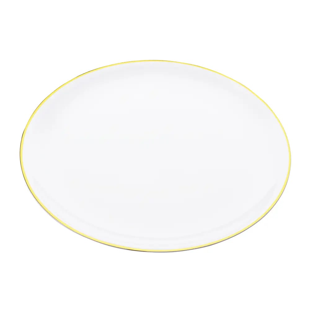 Smith & Callahan Premium Plastic 14" Gold Rim Oval Platter, 2 Count