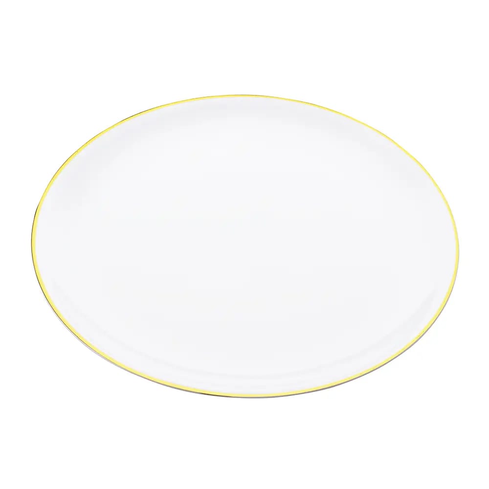 Smith & Callahan Premium Plastic 14" Gold Rim Oval Platter, 2 Count