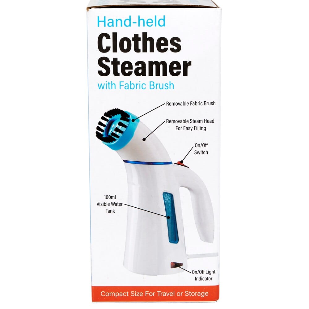 Hand-held Clothes Steamer with Fabric Brush