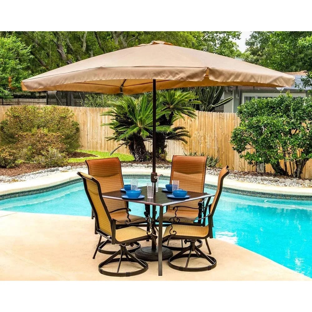 Pebble Lane Living 6' x 10' Rectangular Market Patio Umbrella, Java