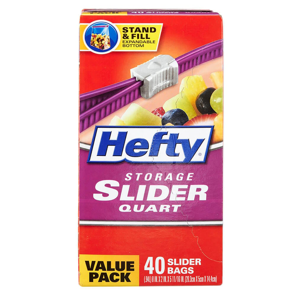 Hefty Storage Quart Slider Bags, 40 Count