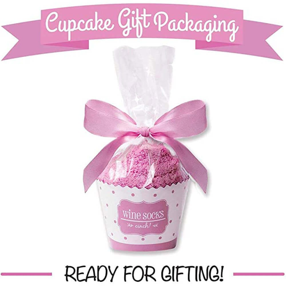 Cinch! Luxury Wine Socks with Cupcake Gift Packaging