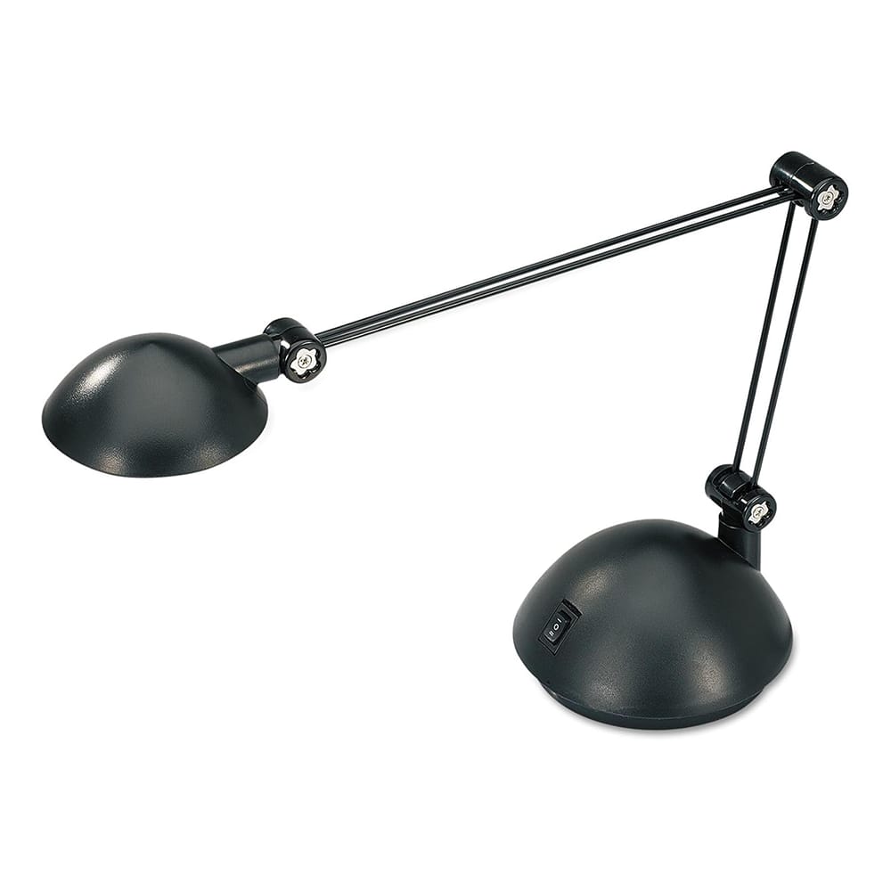 Alera Twin-Arm LED Task Lamp With USB Port, Black