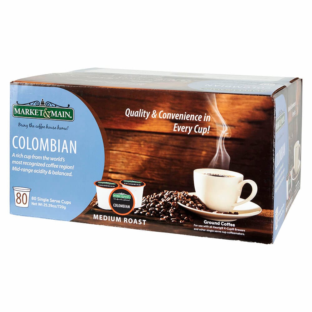 Market & Main Medium Roast Colombian Coffee, 80 Count