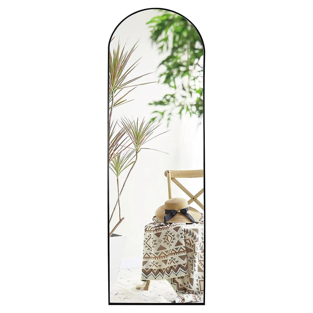 Hamilton Hills Arched Full Length Standing Mirror, Black, 18" x 58"