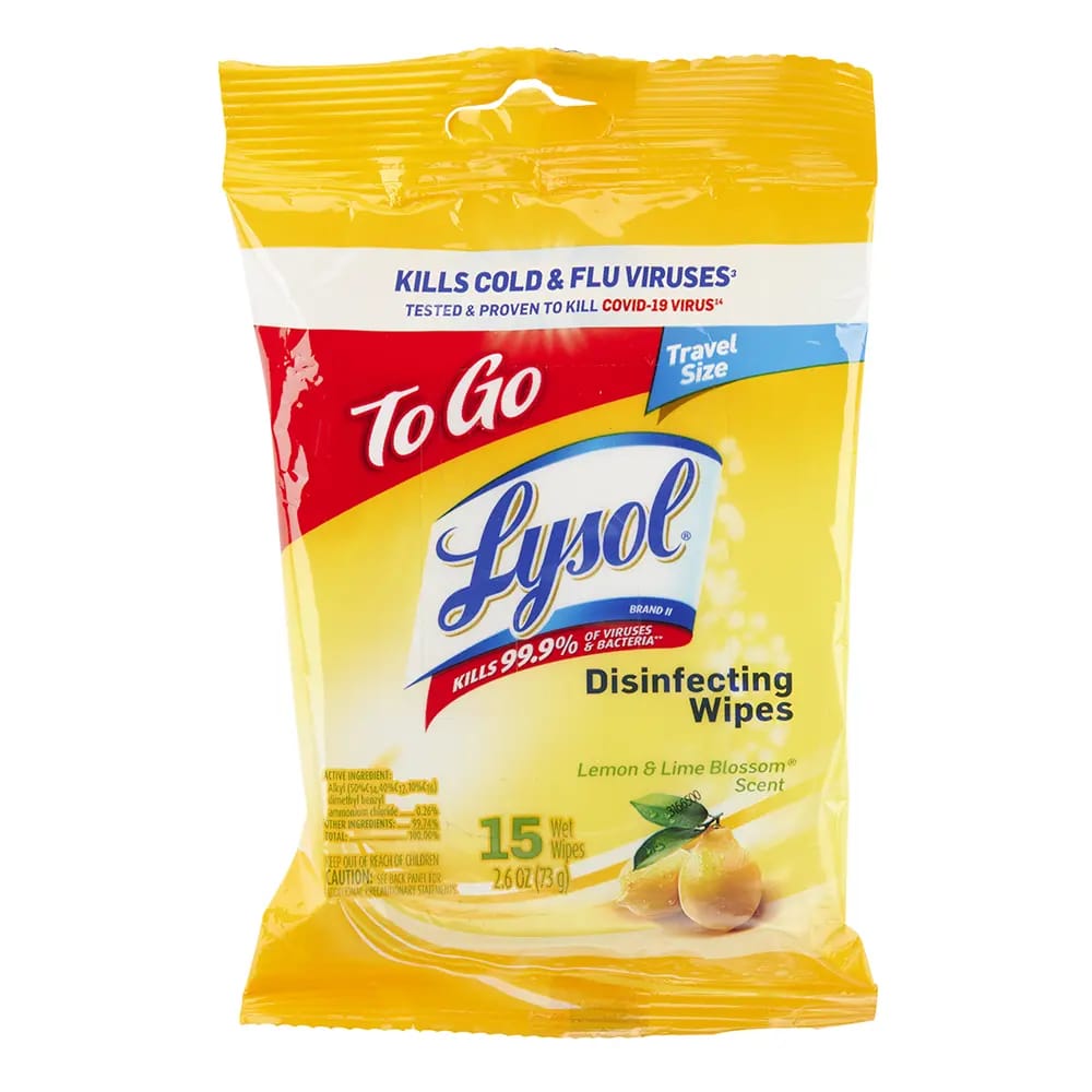 Lysol Disinfecting Wipes To-Go, 15 Count