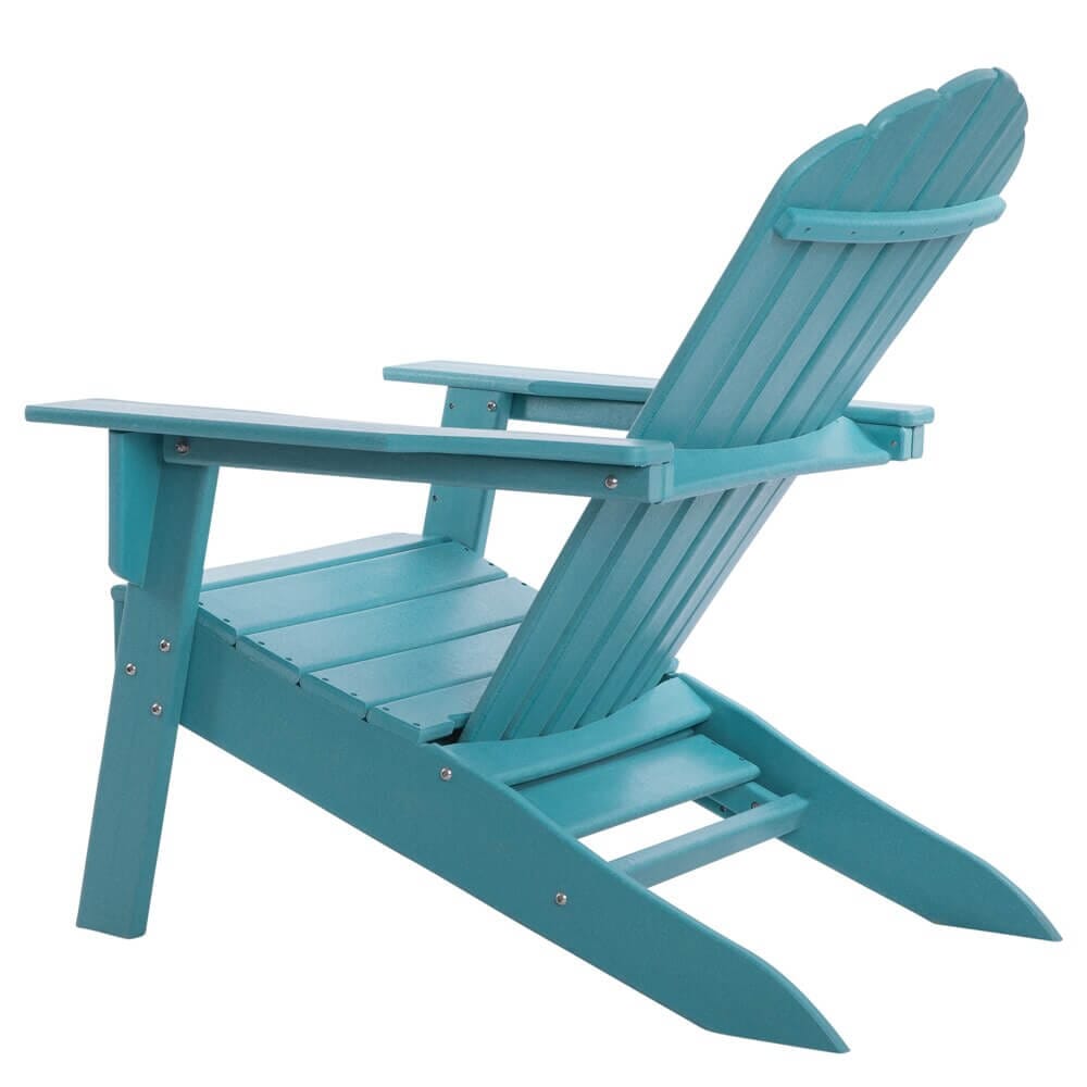 All-Weather Adirondack Chair with Ottoman, Blue