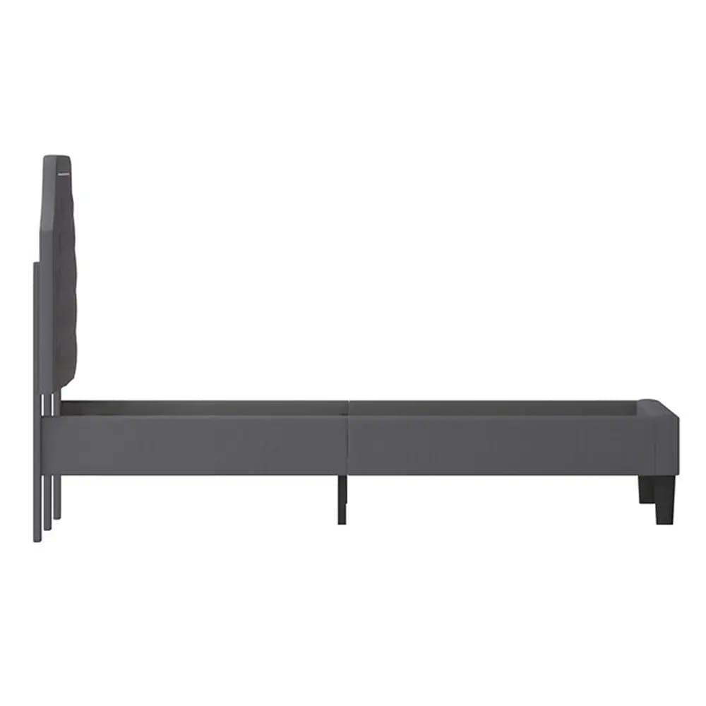 Brighton Arched Tufted Upholstered Platform Bed, Queen, Dark Gray