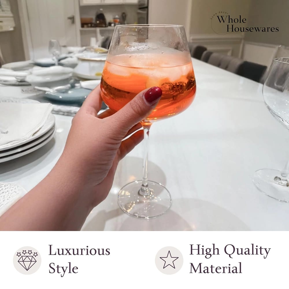 Whole Housewares Italian Style Wine Glasses, Set of 4