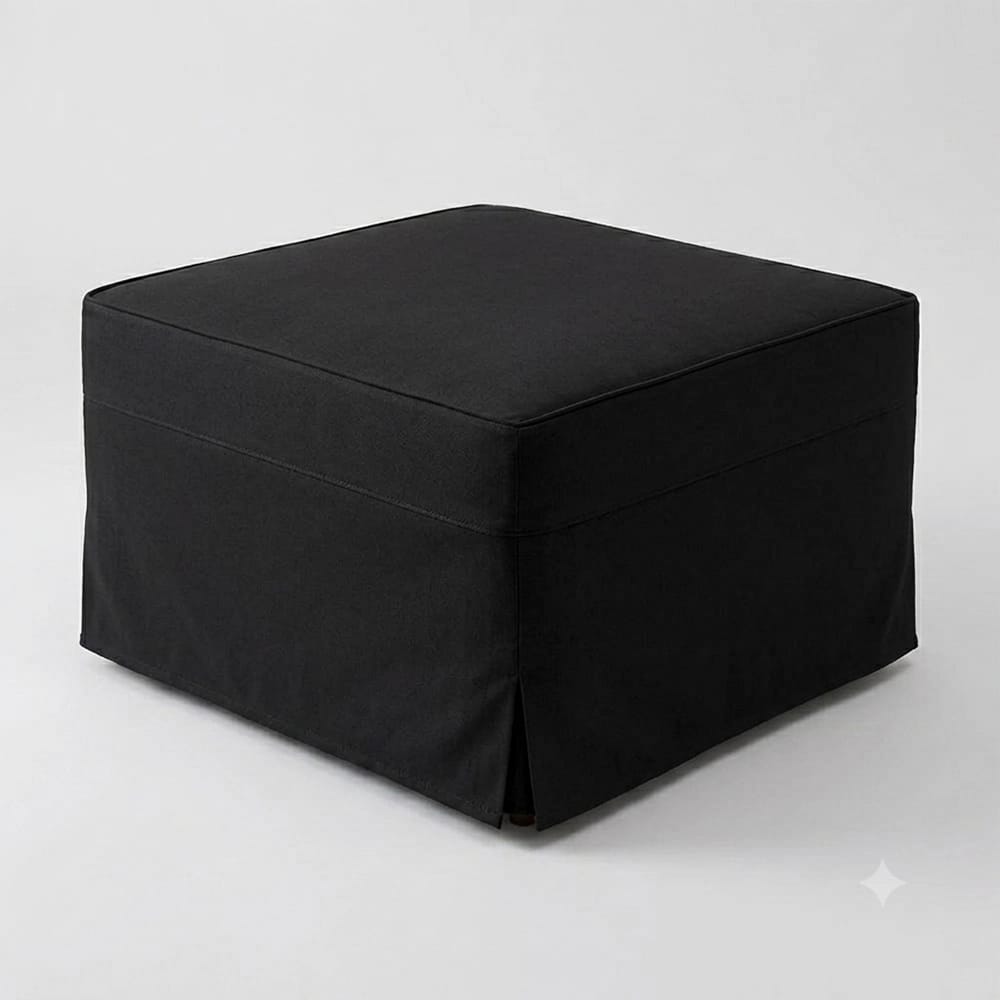 Ottoman Cover, Black