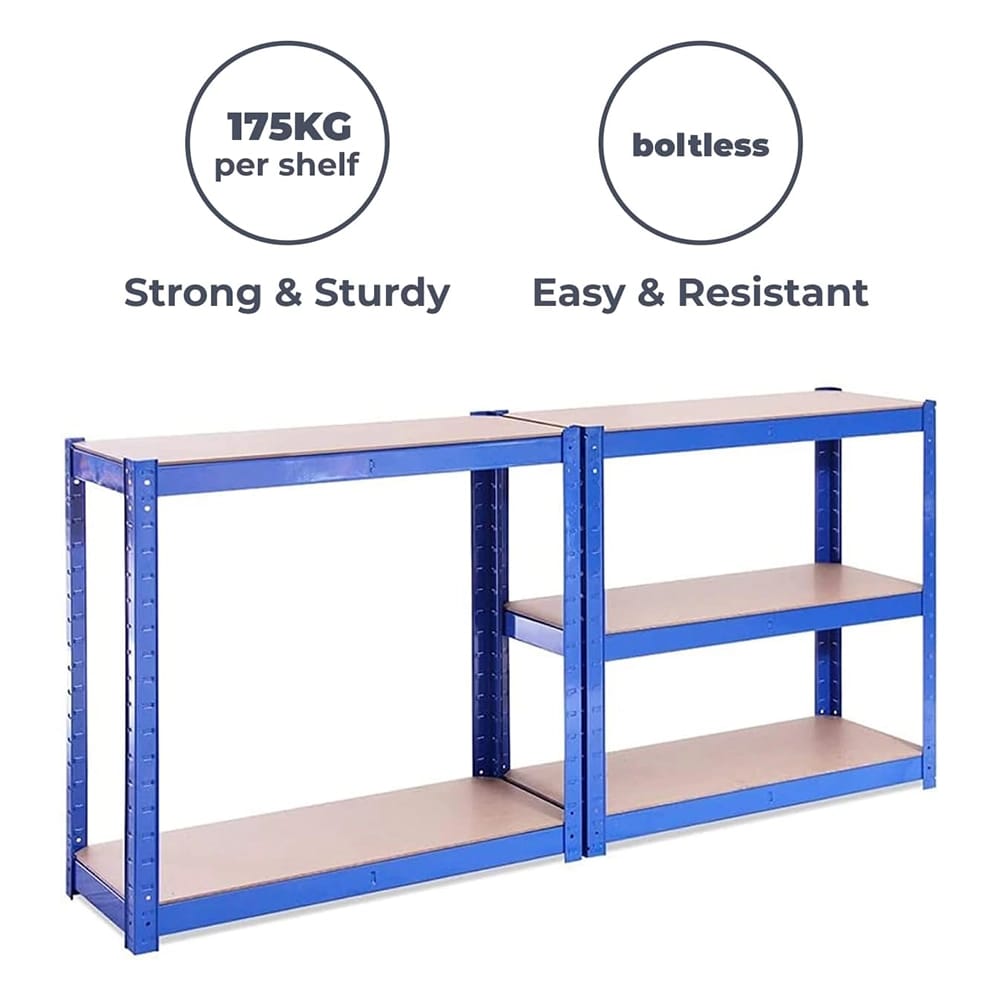 G-Rack 5-Tier Garage Shelving Unit, 30" x 12" x 59", Blue, 2 Count
