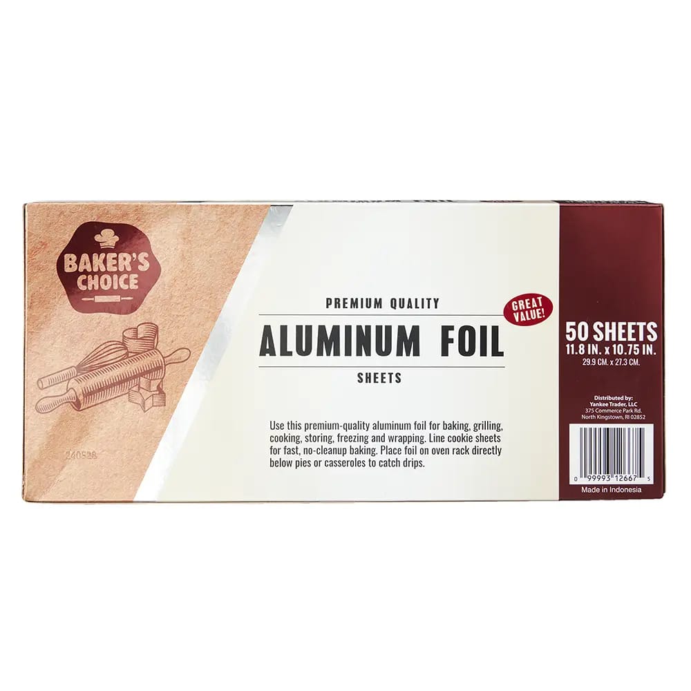 Baker's Choice Premium Quality Aluminum Foil Sheets, 50 Count