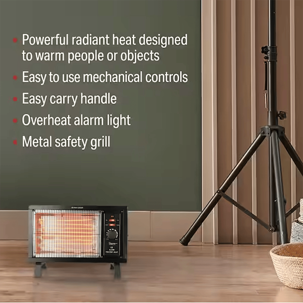 Radiant Electric Space Heater, Black