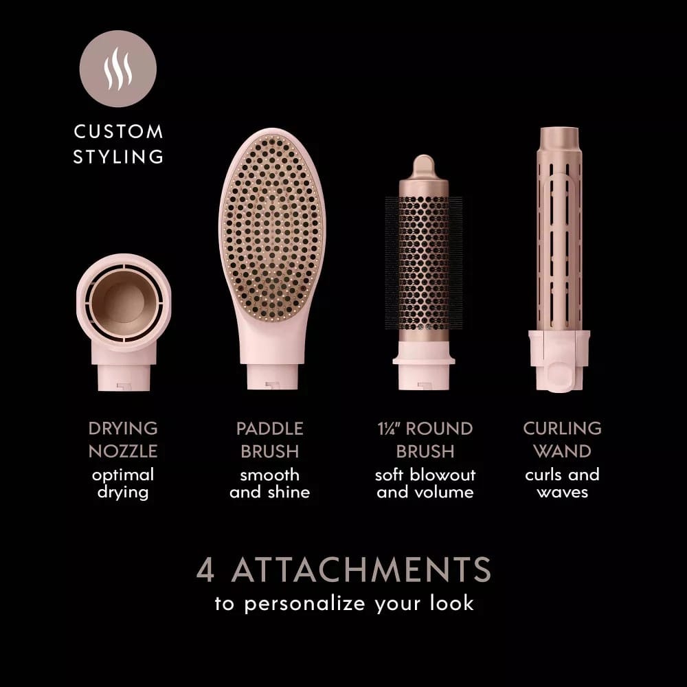 INFINITI PRO CONAIR Wet-to-Dry Styling Wand with Multiple Attachments, Pink