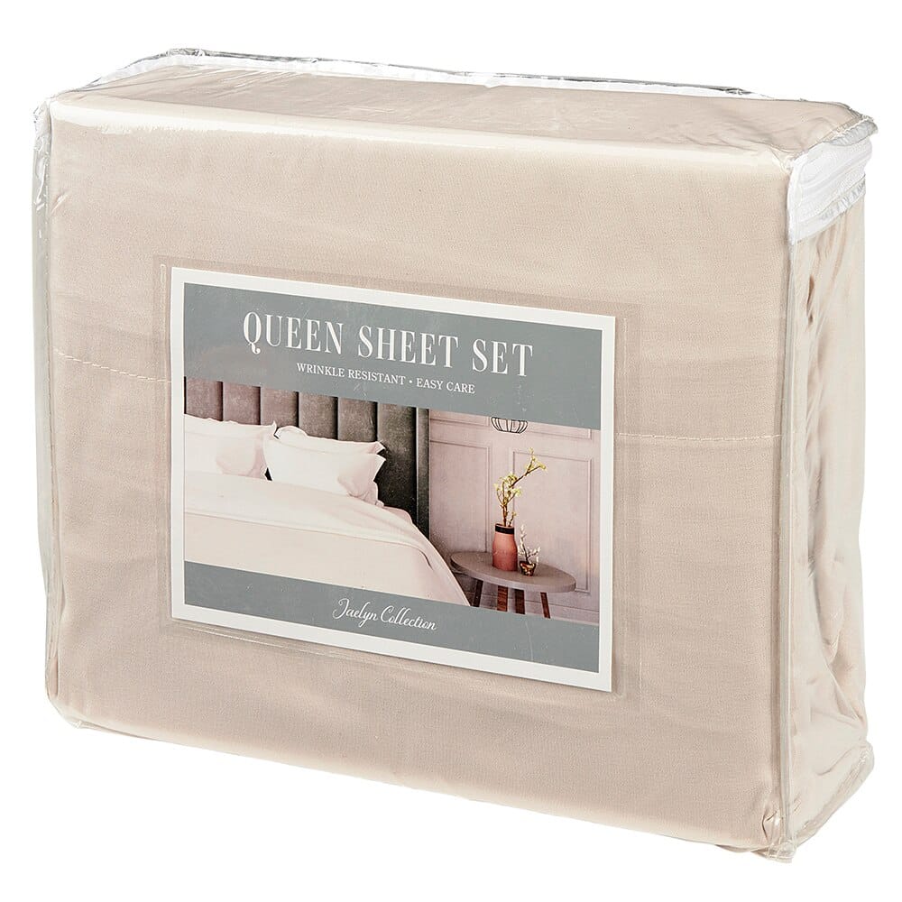 Jaclyn Collection Microfiber Queen Sheet Set, 4 Piece