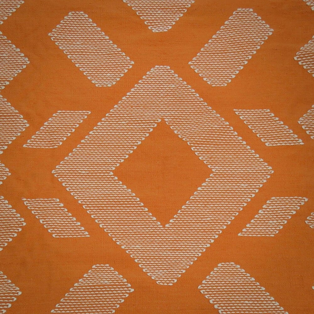 Hand Woven Polyester Indoor/Outdoor Rug, Papaya, 4' x 6'