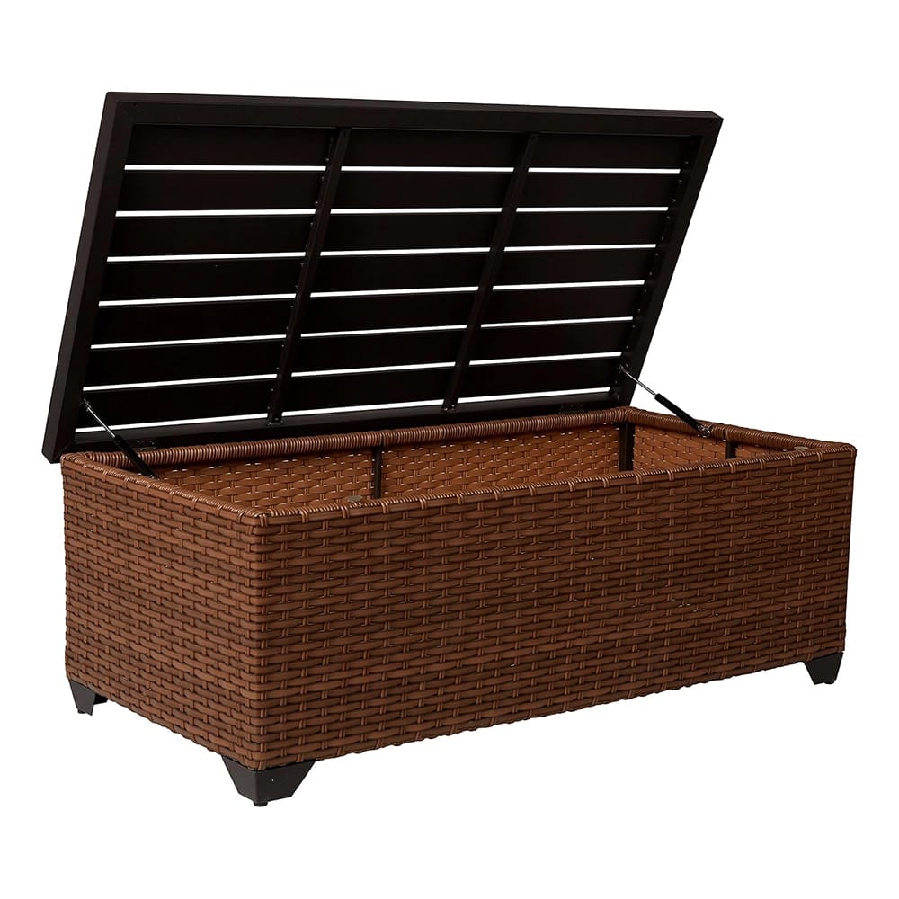 TK Classics Storage Coffee Table, Caramel