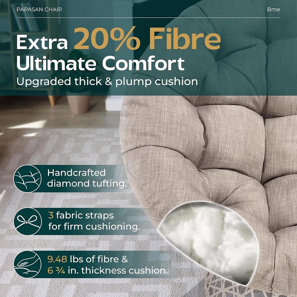 Bme Wicker Papasan Chair, Silver