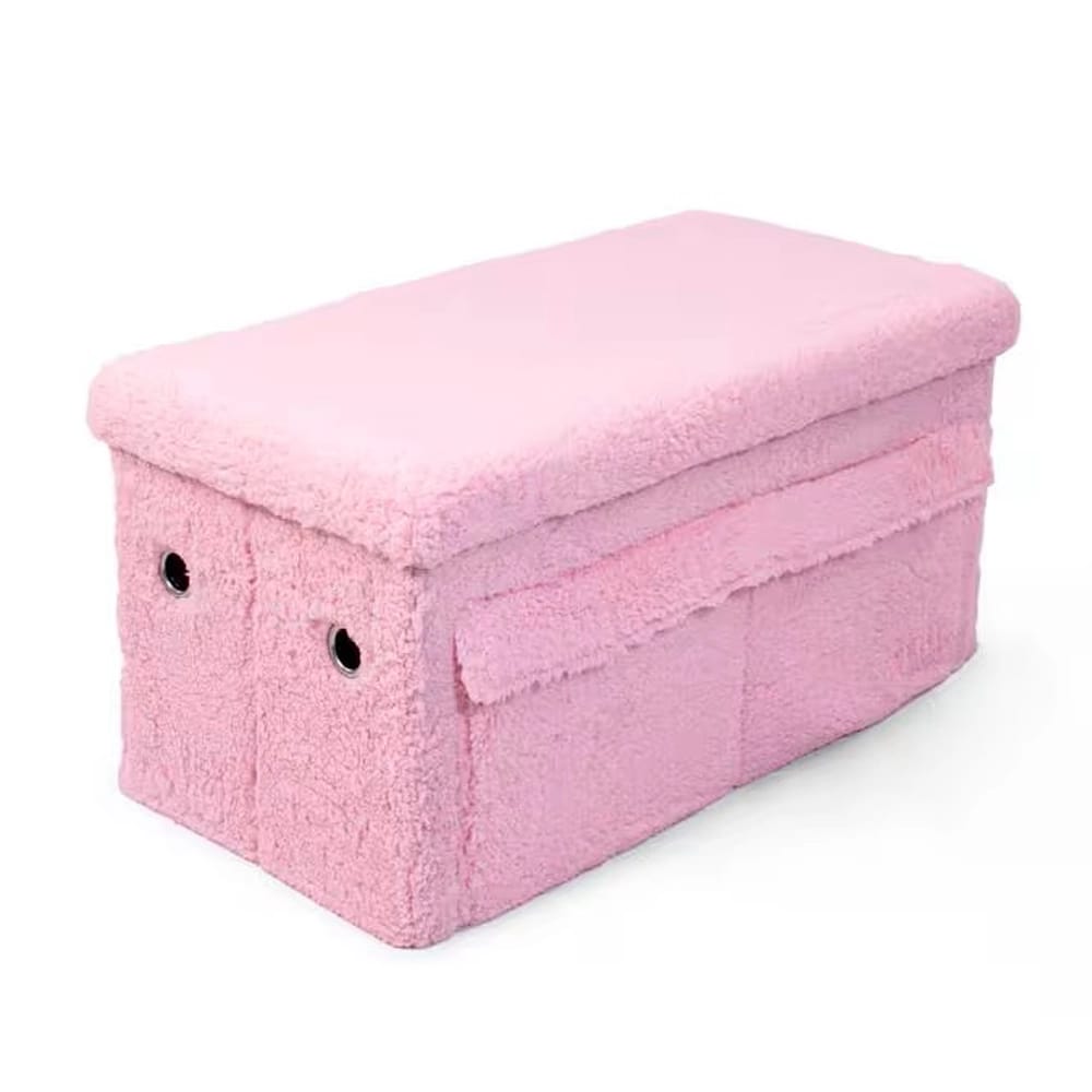 Humble Crew Sherpa Collapsible Toy Box, Pink