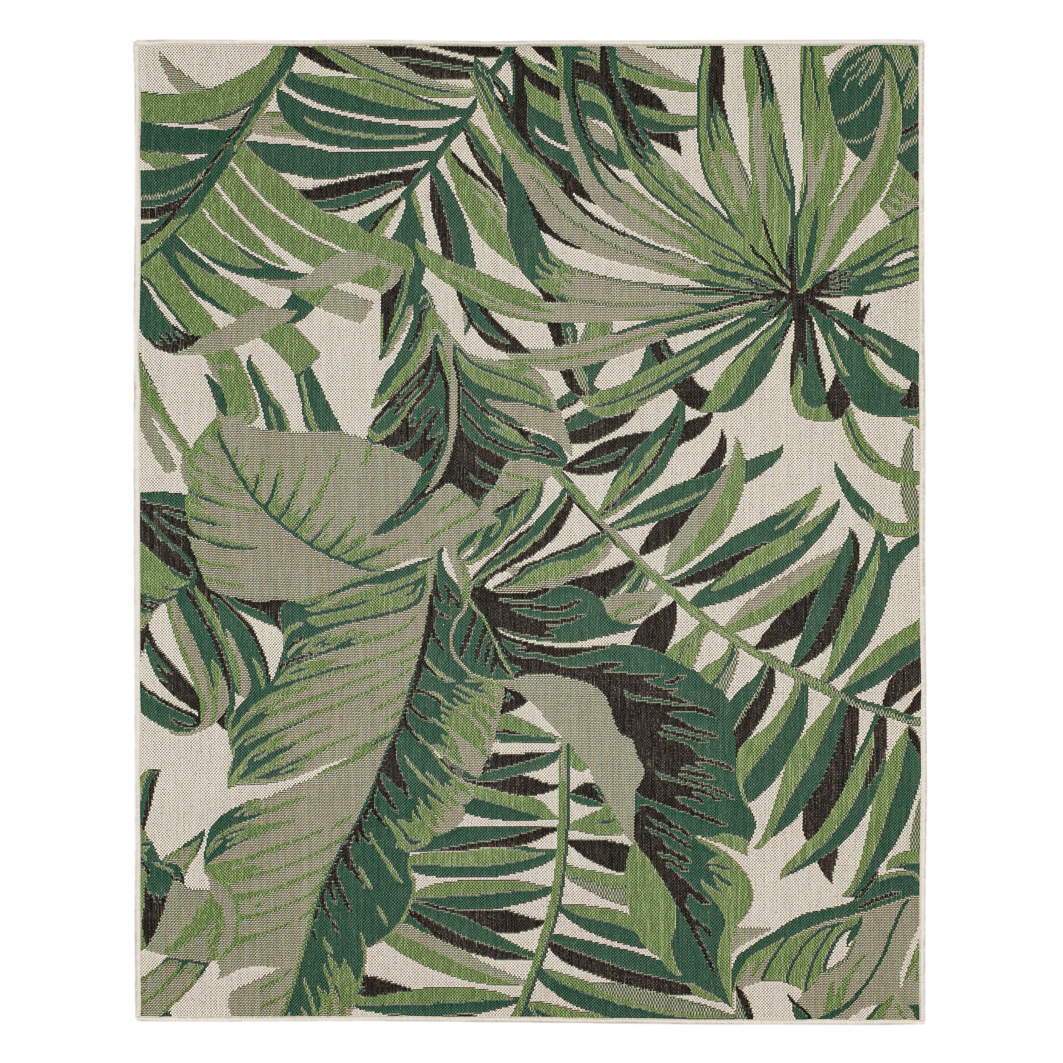 Mohawk Indoor/Outdoor Area Rug, Green Palms, 5'3" x 7'6"