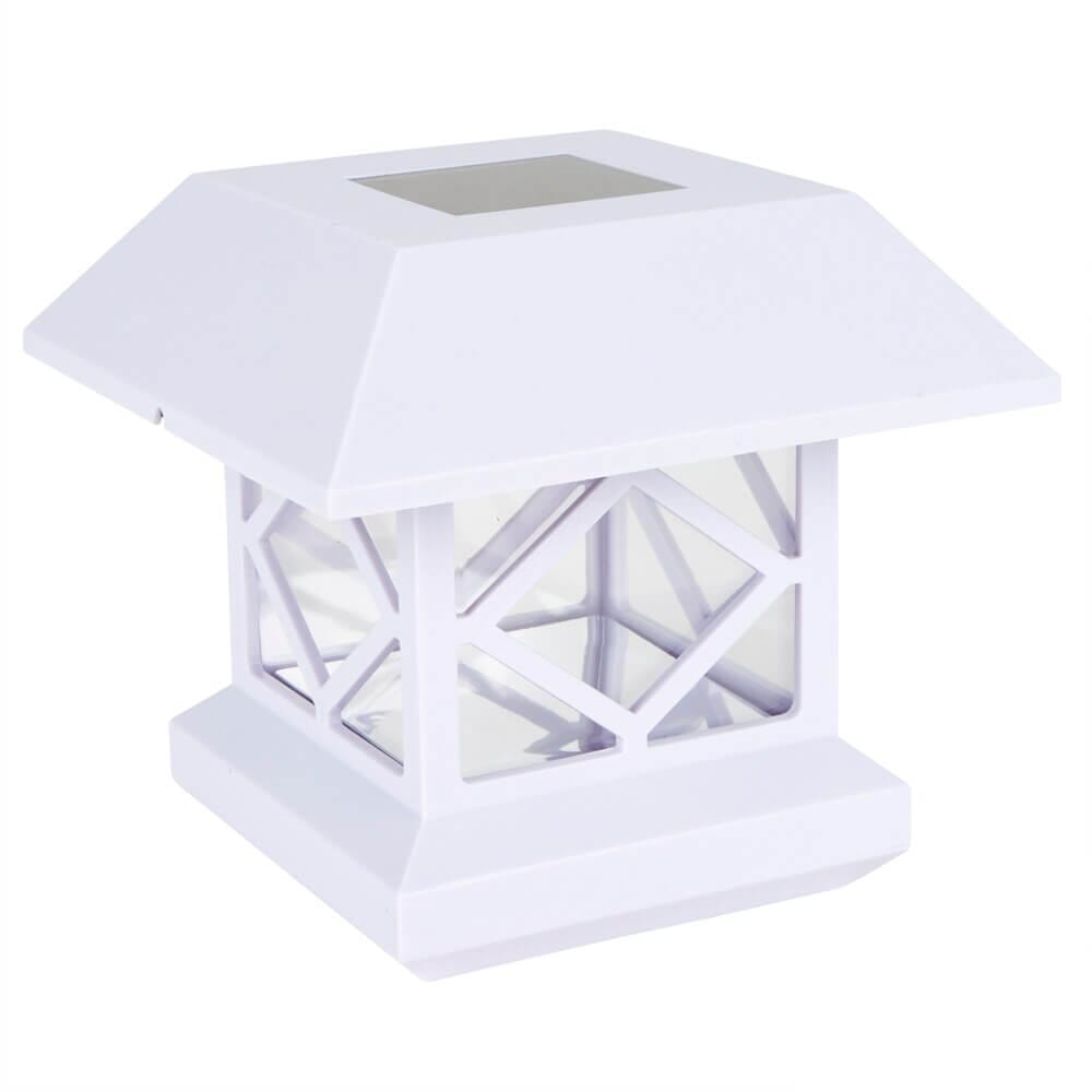 Deluxe Solar Post Cap Light, White Finish