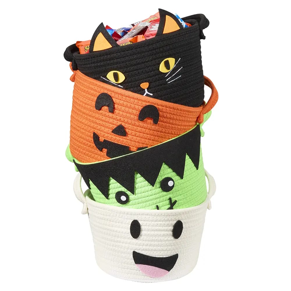 Braided Fabric Halloween Trick-Or-Treat Baskets