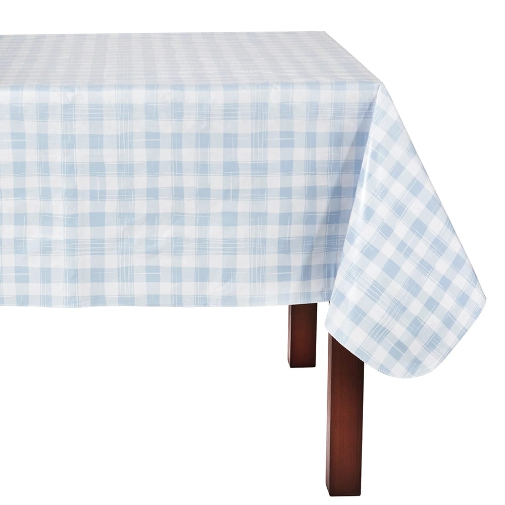 Blues Vinyl Tablecloth with Flannel Backing