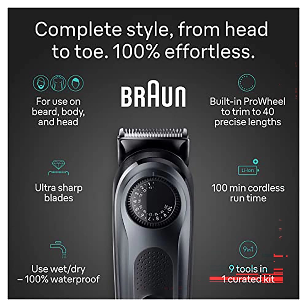 Braun Series-5 Rechargeable 9-in-1 Body, Beard & Hair Trimmer