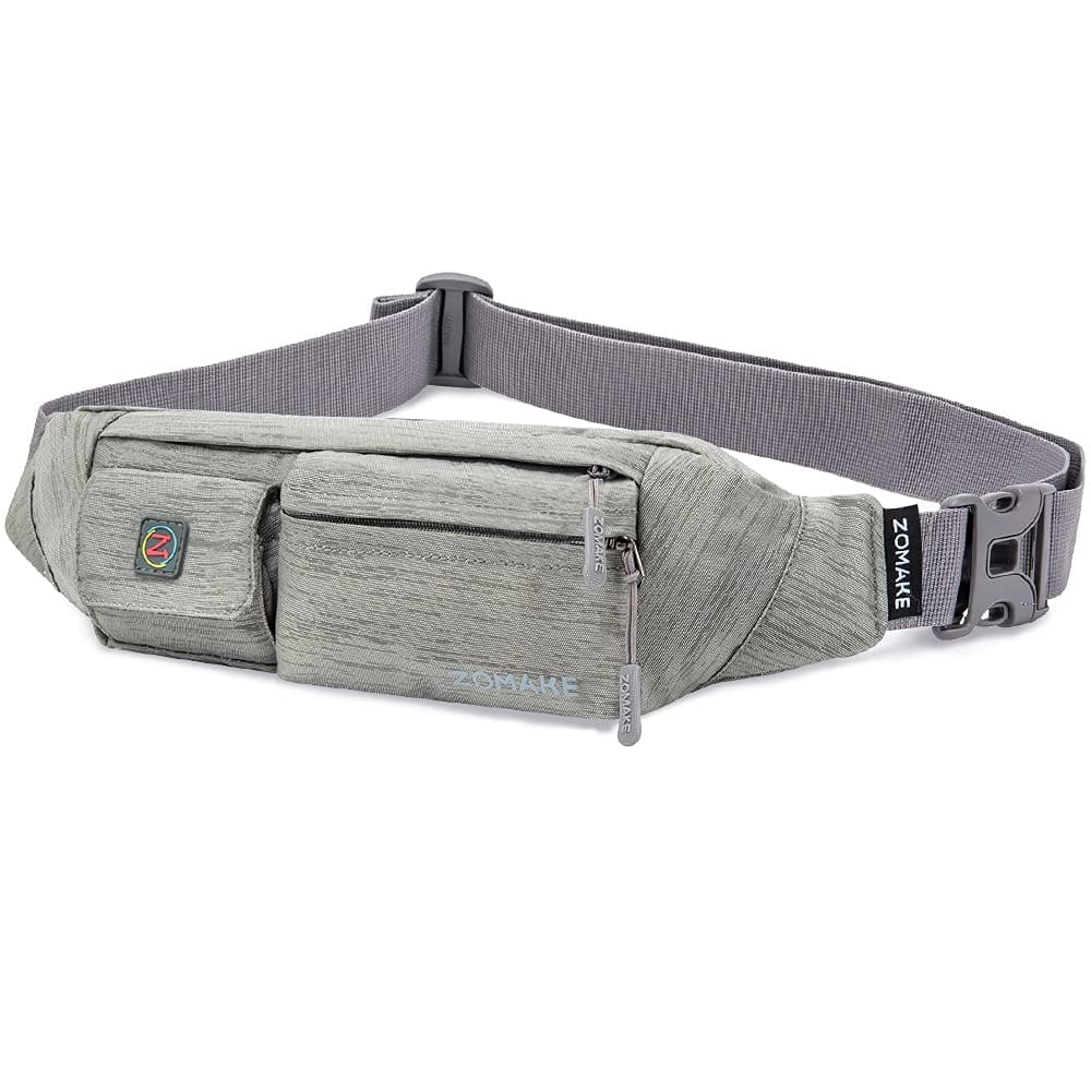 ZOMAKE Small Crossbody Fanny Pack, Light Gray